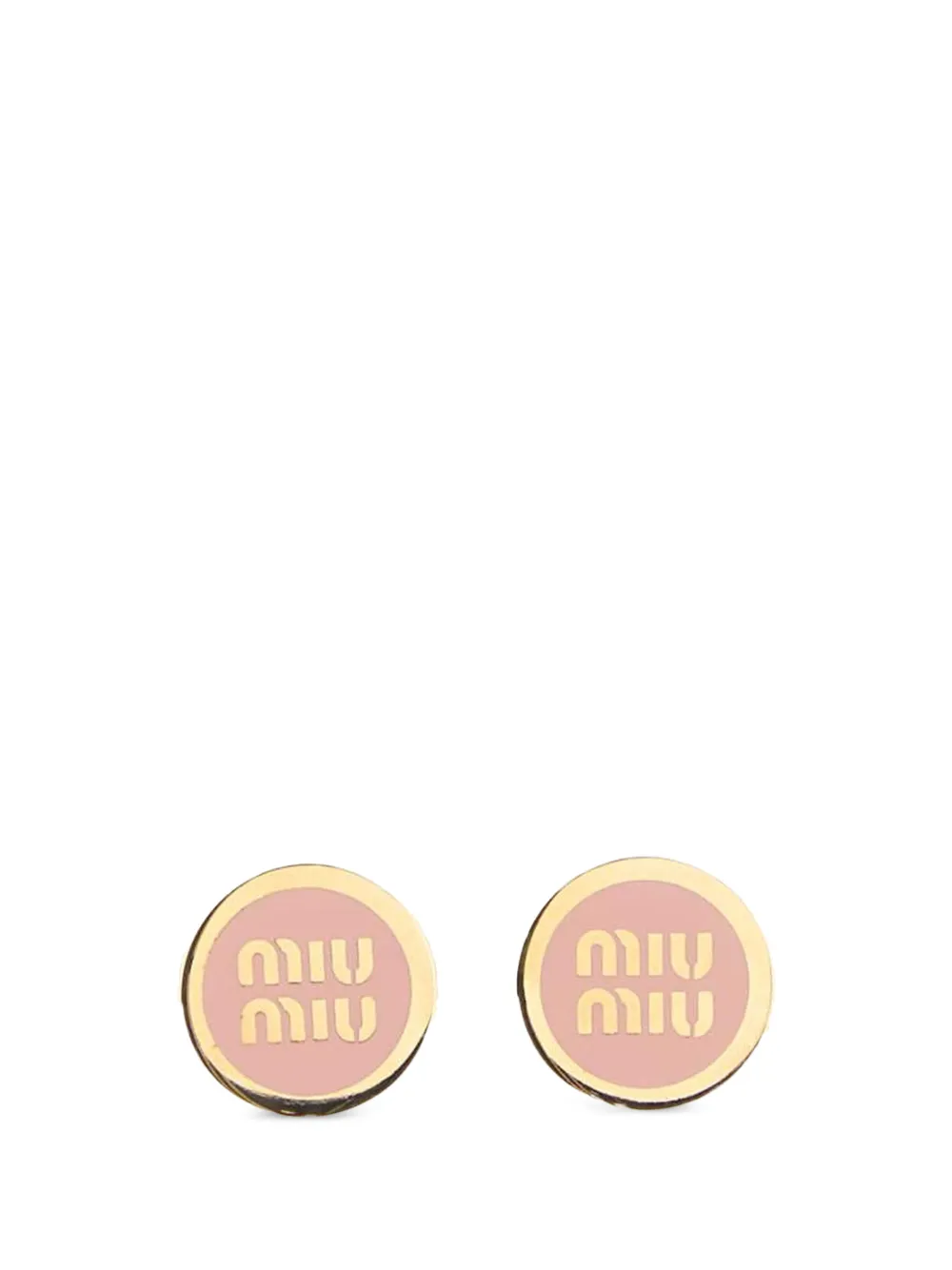 Miu Miu Orecchini con placca logo - Oro