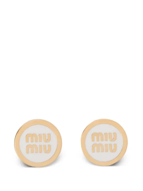 Miu Miu logo标牌珐琅耳环