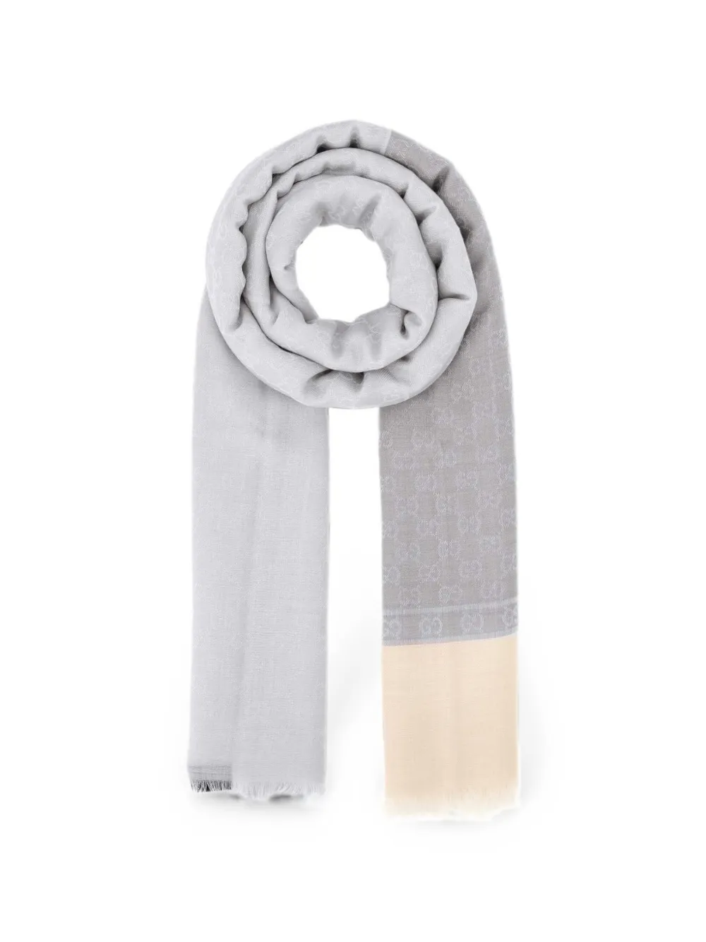Gucci GG-motif frayed scarf - Grigio