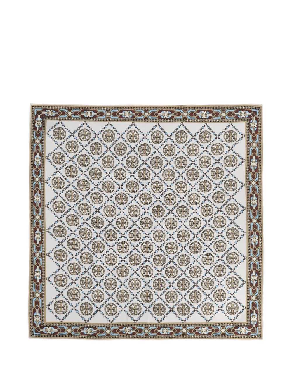 Tory Burch Sciarpa Double T con logo - Bianco
