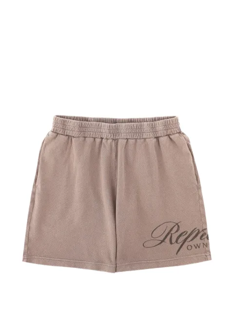Represent logo-print mesh shorts