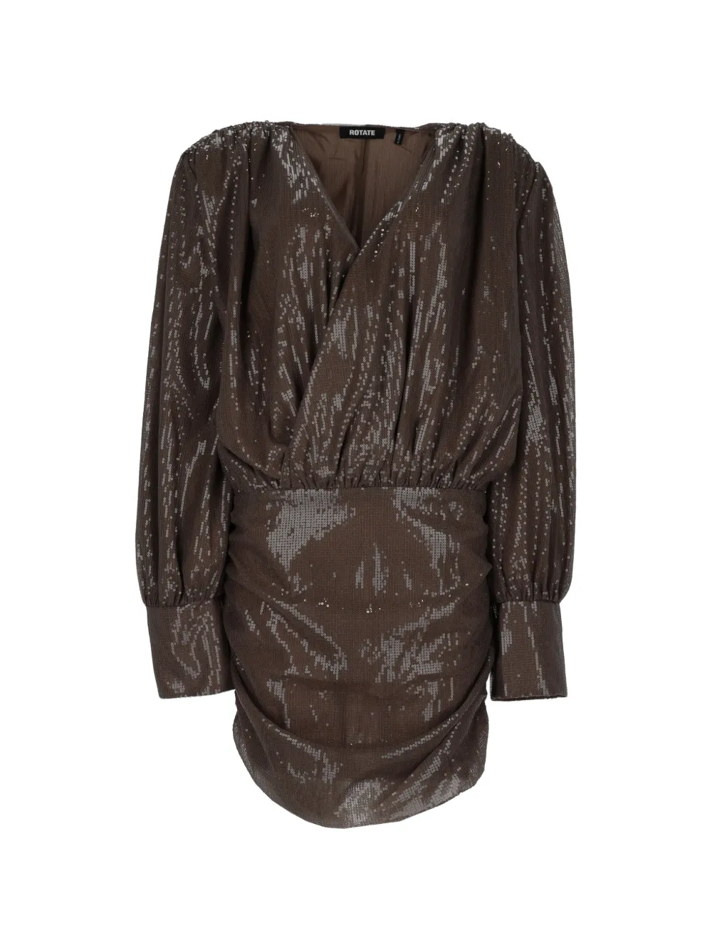 ROTATE BIRGER CHRISTENSEN sequin-embellished ruched mini dress - Marrone