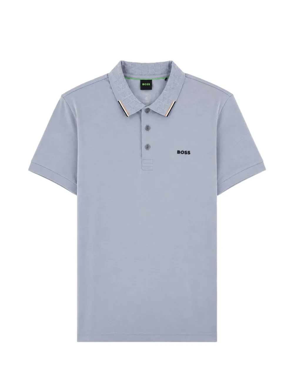 BOSS GREEN HUGO BOSS monogram-pattern polo shirt - Grigio