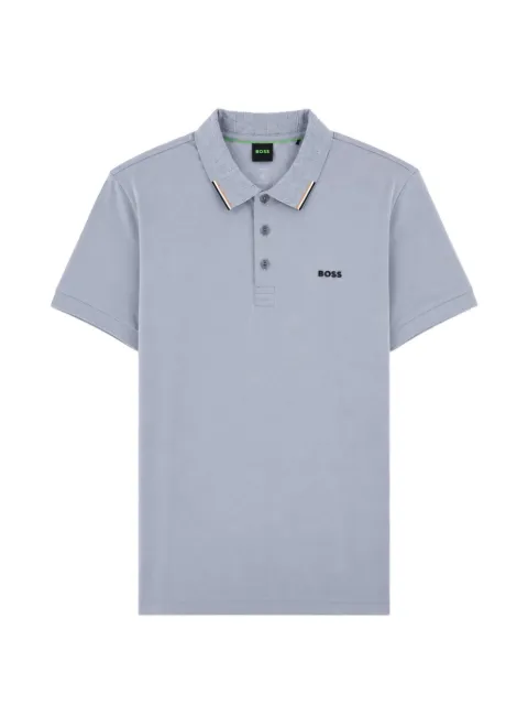 BOSS GREEN HUGO BOSS monogram-pattern polo shirt