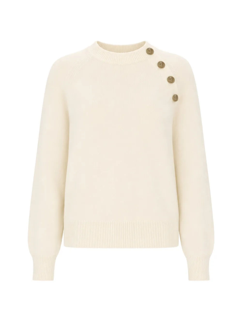 Balmain button-embellished raglan-sleeve sweater - Toni neutri