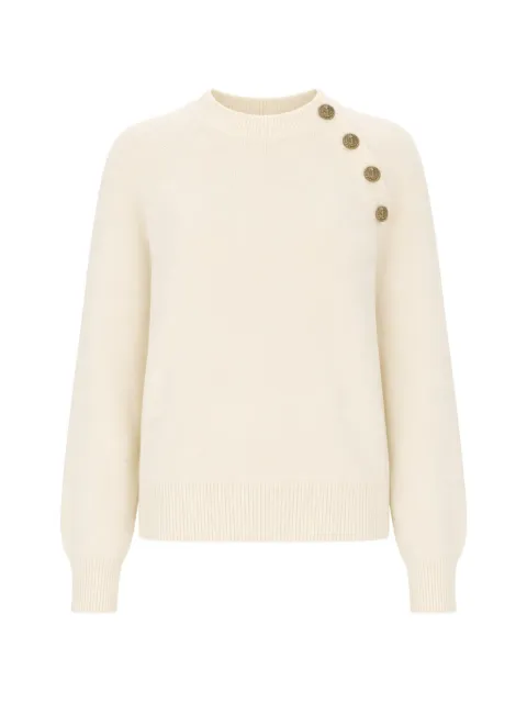Balmain button-embellished raglan-sleeve sweater