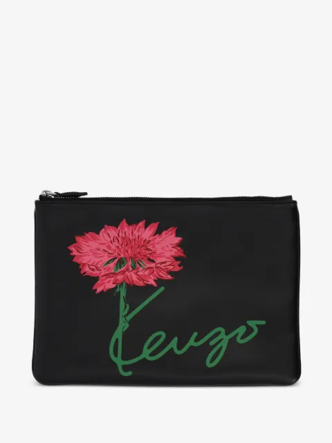Kenzo Kenzo Tulip leather clutch bag