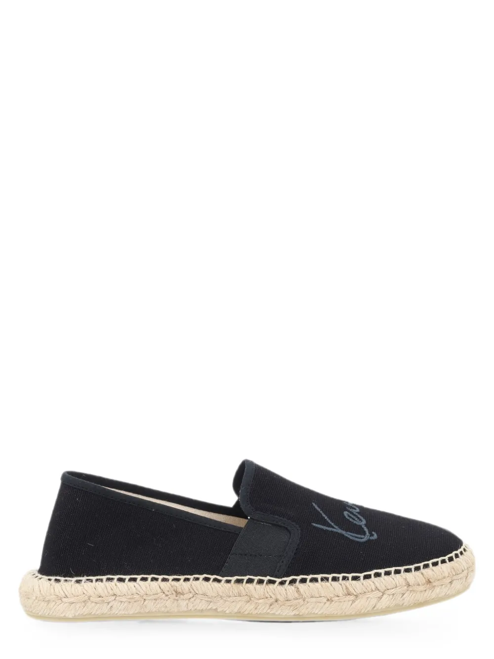 Kenzo logo-embroidered canvas espadrilles Zwart