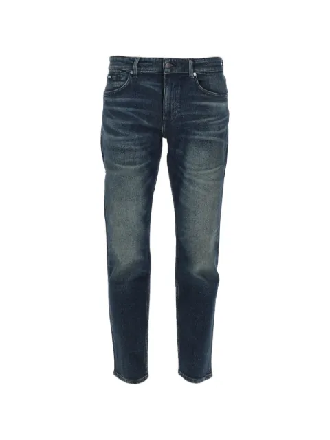 BOSS faded whiskered jeans