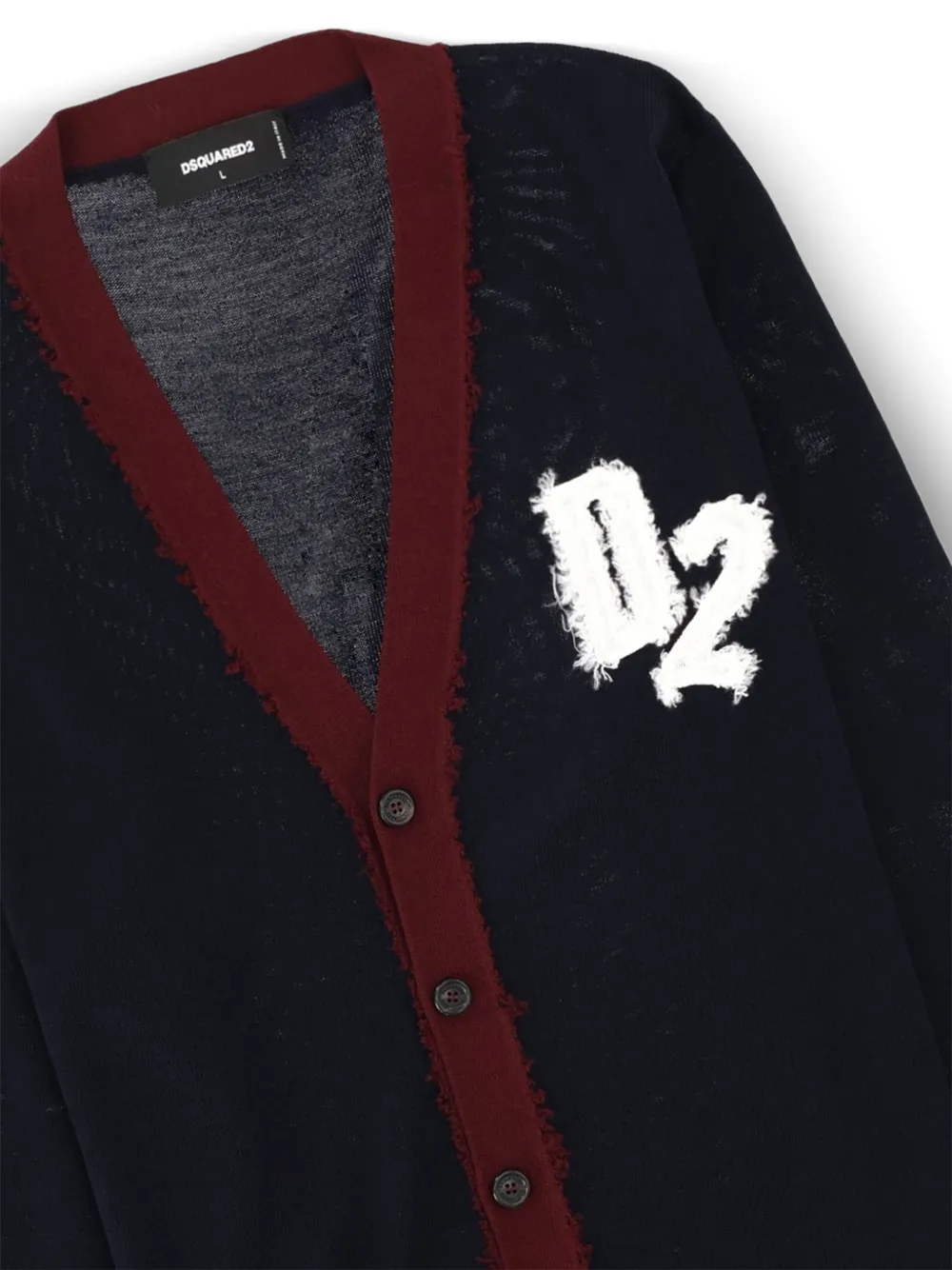 DSQUARED2 Vest met logo-patch en franje Blauw