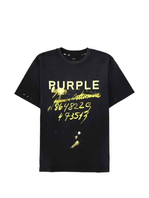 Purple Brand distressed logo-print T-shirt