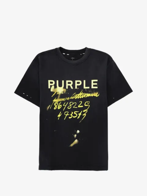 Purple Brand distressed logo-print T-shirt