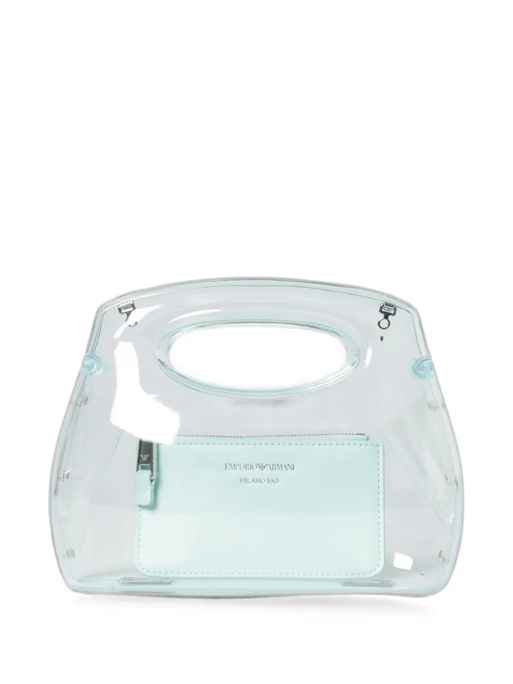 Emporio Armani transparent cut-out clutch bag - Blu