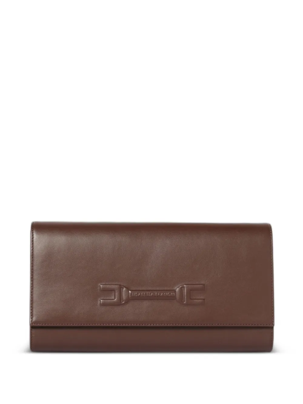 Elisabetta Franchi leather clutch bag - Marrone