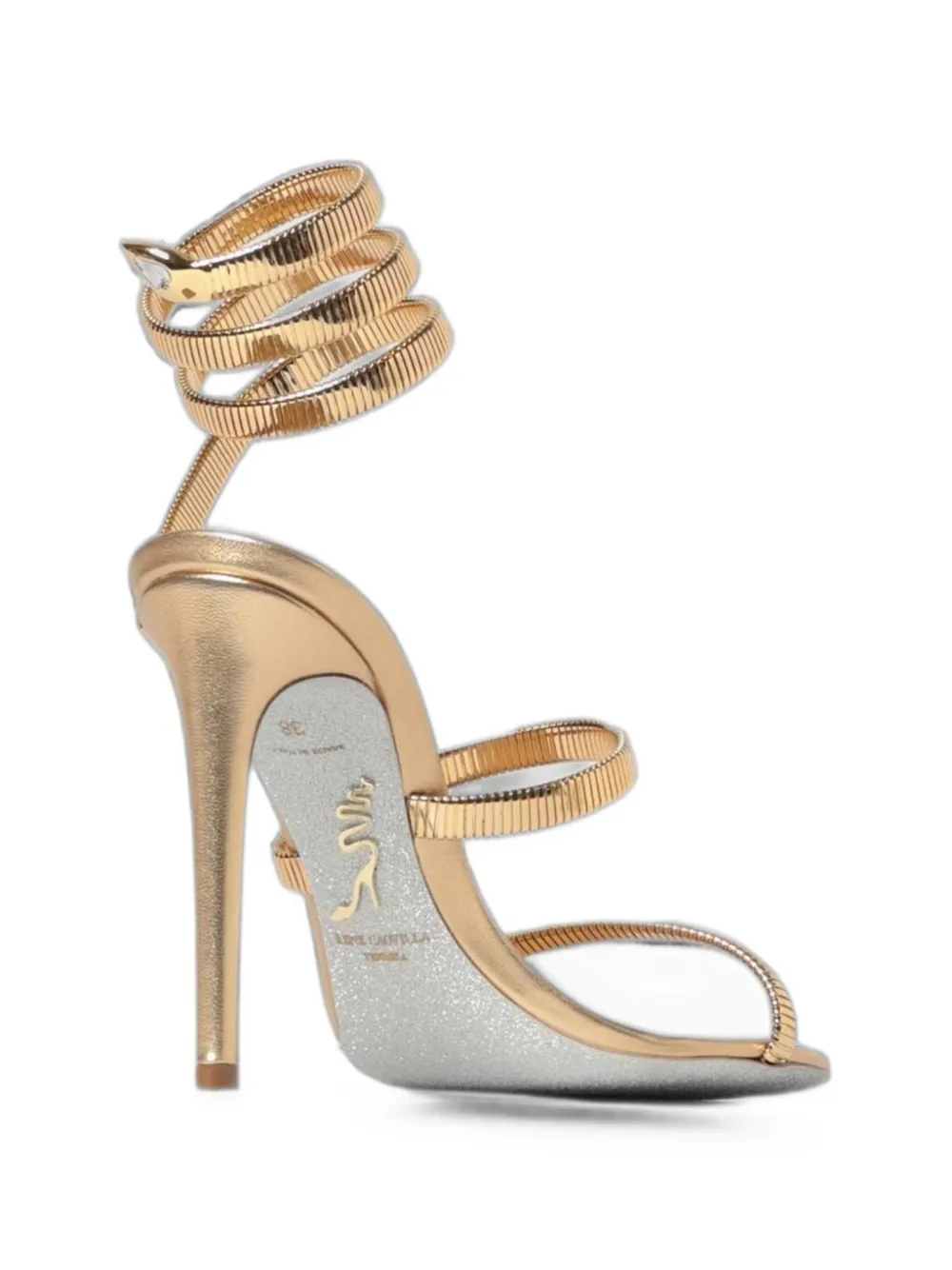 René Caovilla Juniper heeled sandals Goud