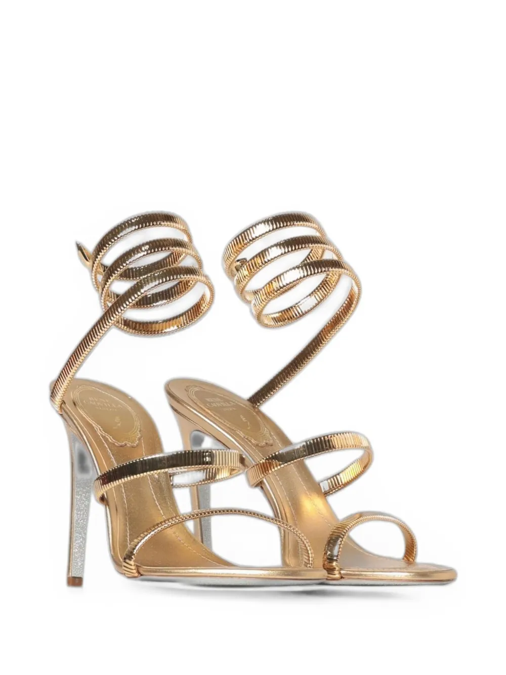 René Caovilla Juniper heeled sandals Goud