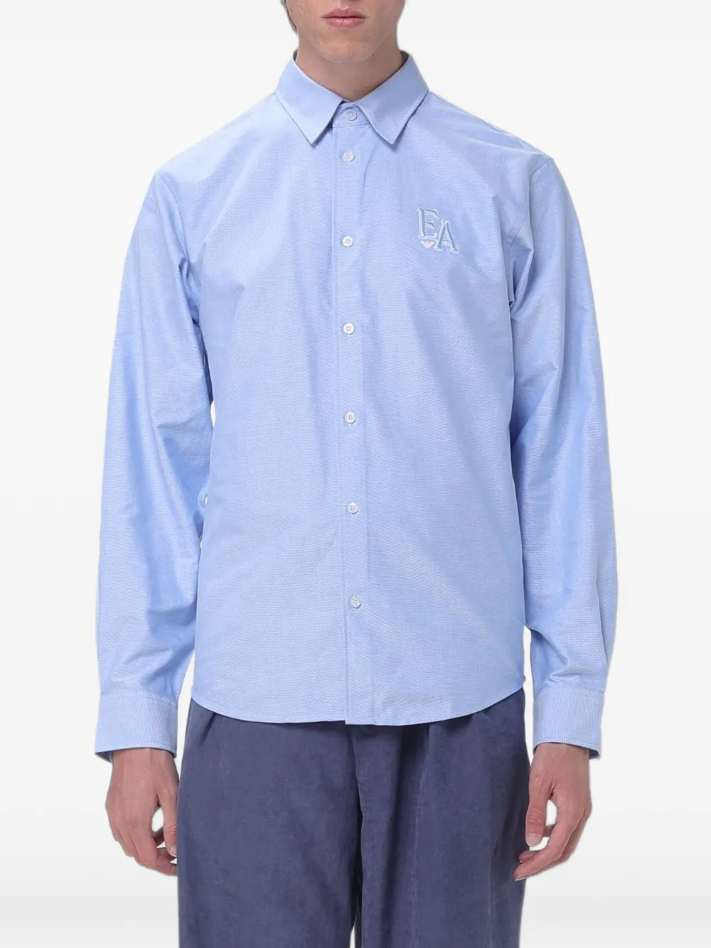 Emporio Armani Eagle Club cotton shirt - Blau