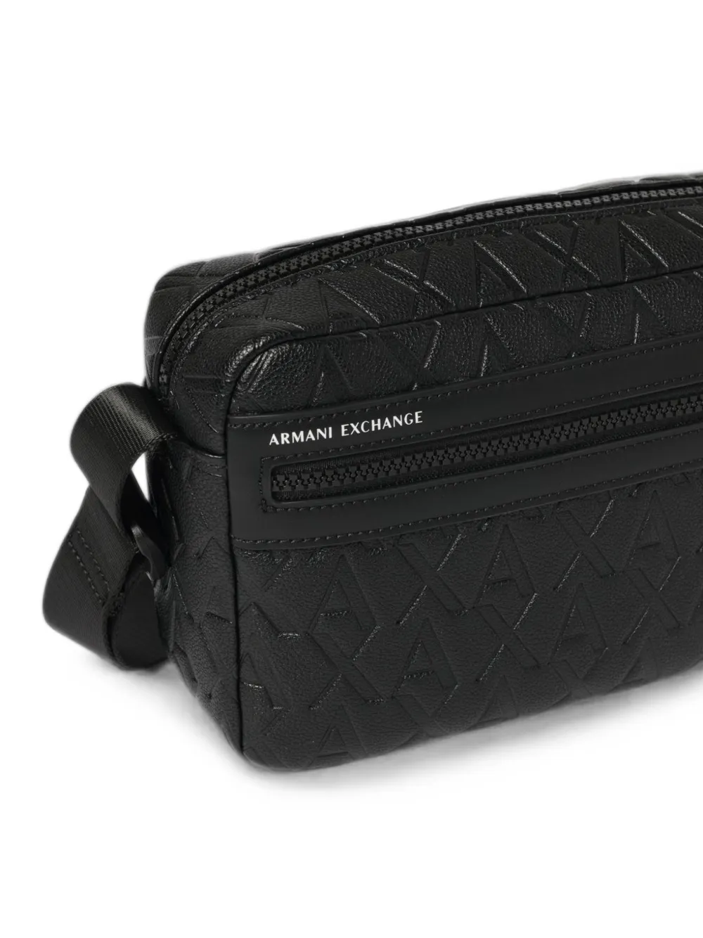Armani Exchange Messengertas met logo-reliëf Zwart
