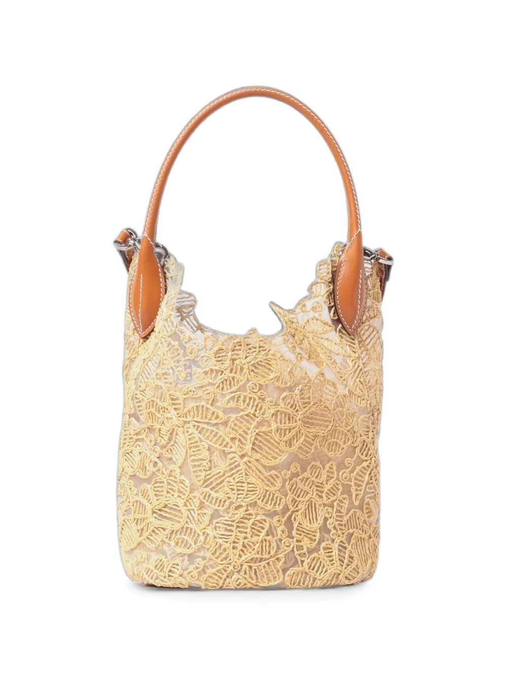 Ermanno Scervino floral-embroidered mesh tote bag - Toni neutri