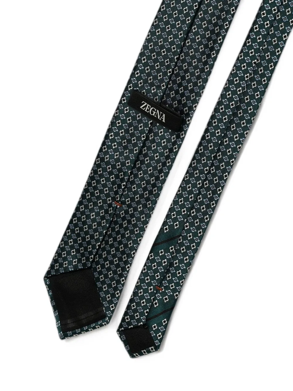 Zegna Zijden stropdas met geometrisch jacquard Groen