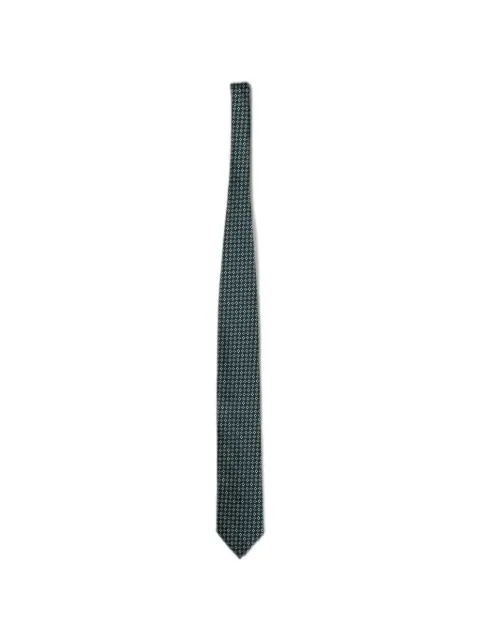 Zegna geometric-jacquard silk tie