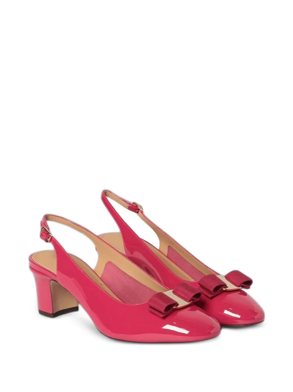 Ferragamo Vara patent-leather sandals Roze