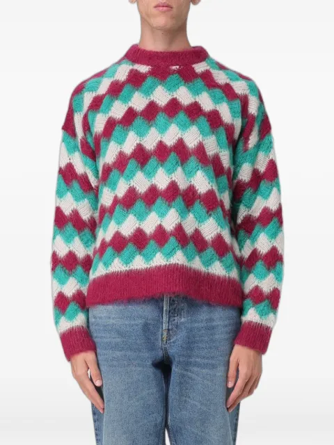 Bonsai Joy jacquard-knit diamond-pattern sweater