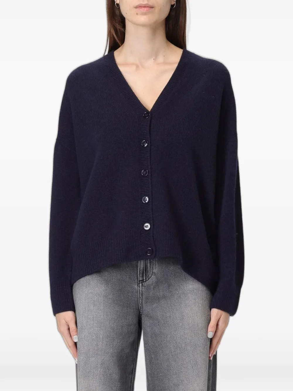 Emporio Armani v-neck cashmere cardigan - Blu