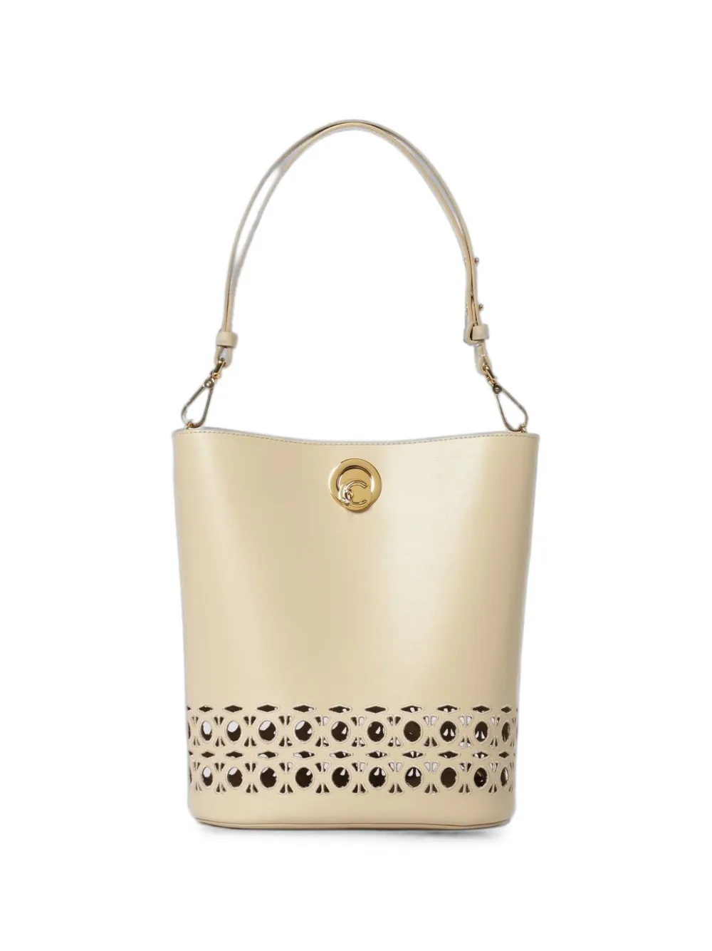 Coccinelle Nikla laser-cut leather shoulder bag - Neutrals