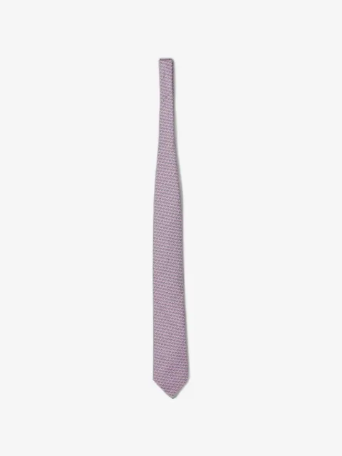 Zegna 棕树印花真丝领带