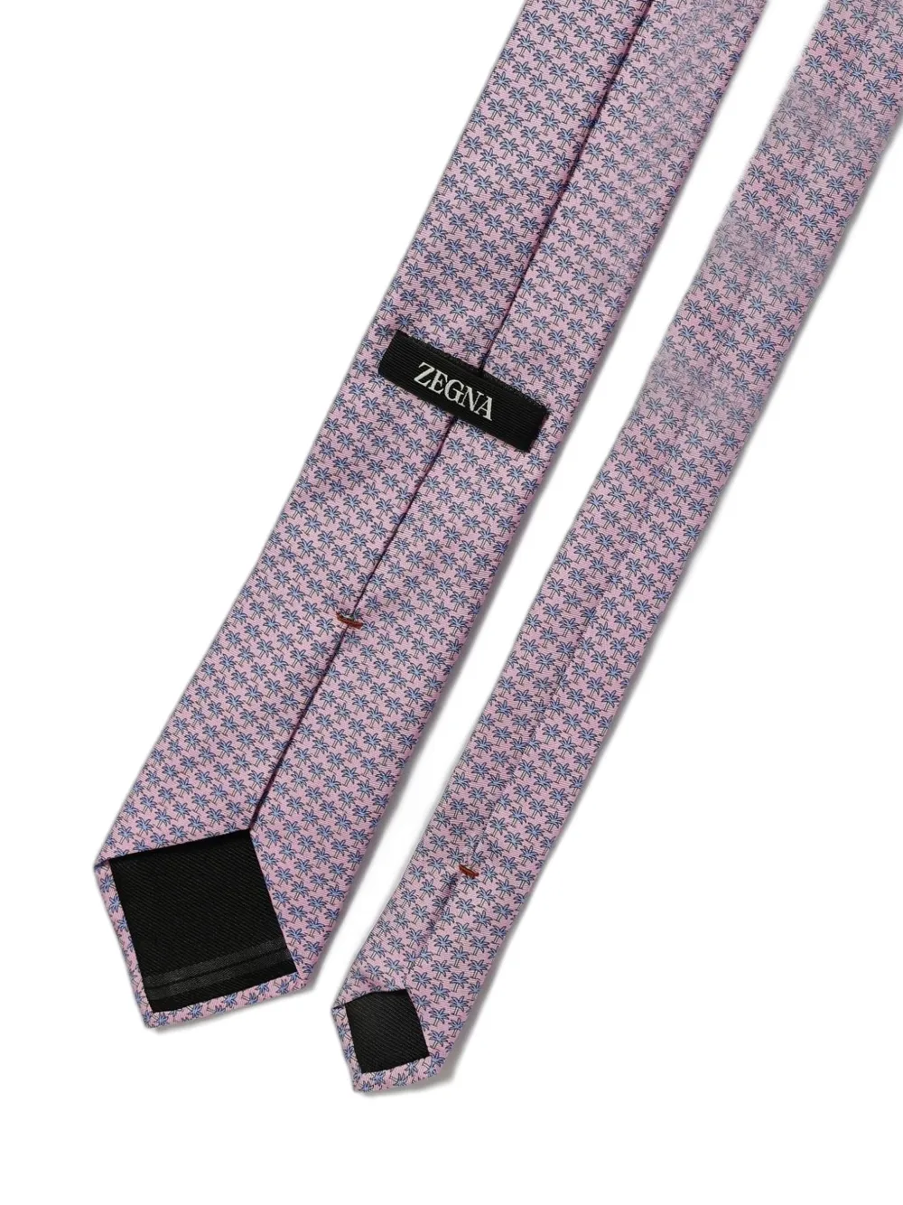 Zegna Zijden stropdas met palmprint Roze