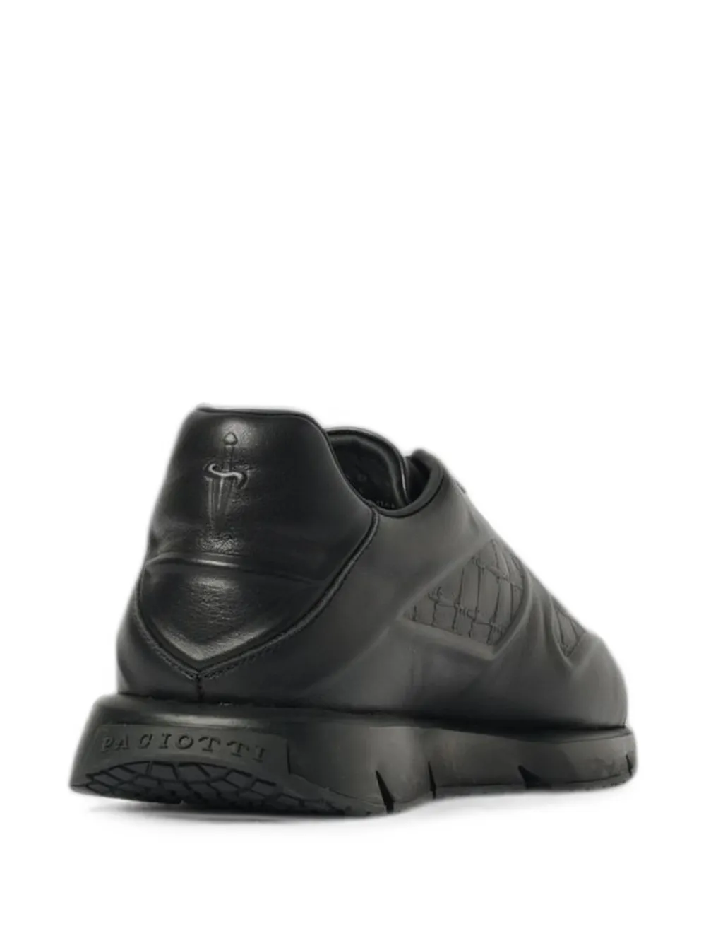 Cesare Paciotti croc-effect leather sneakers Zwart