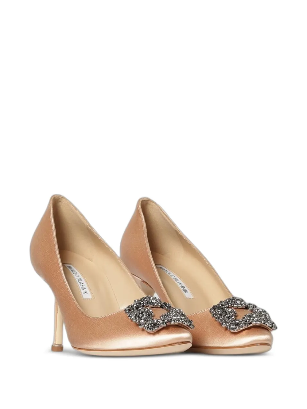 Manolo Blahnik Hangisi buckle pumps Beige