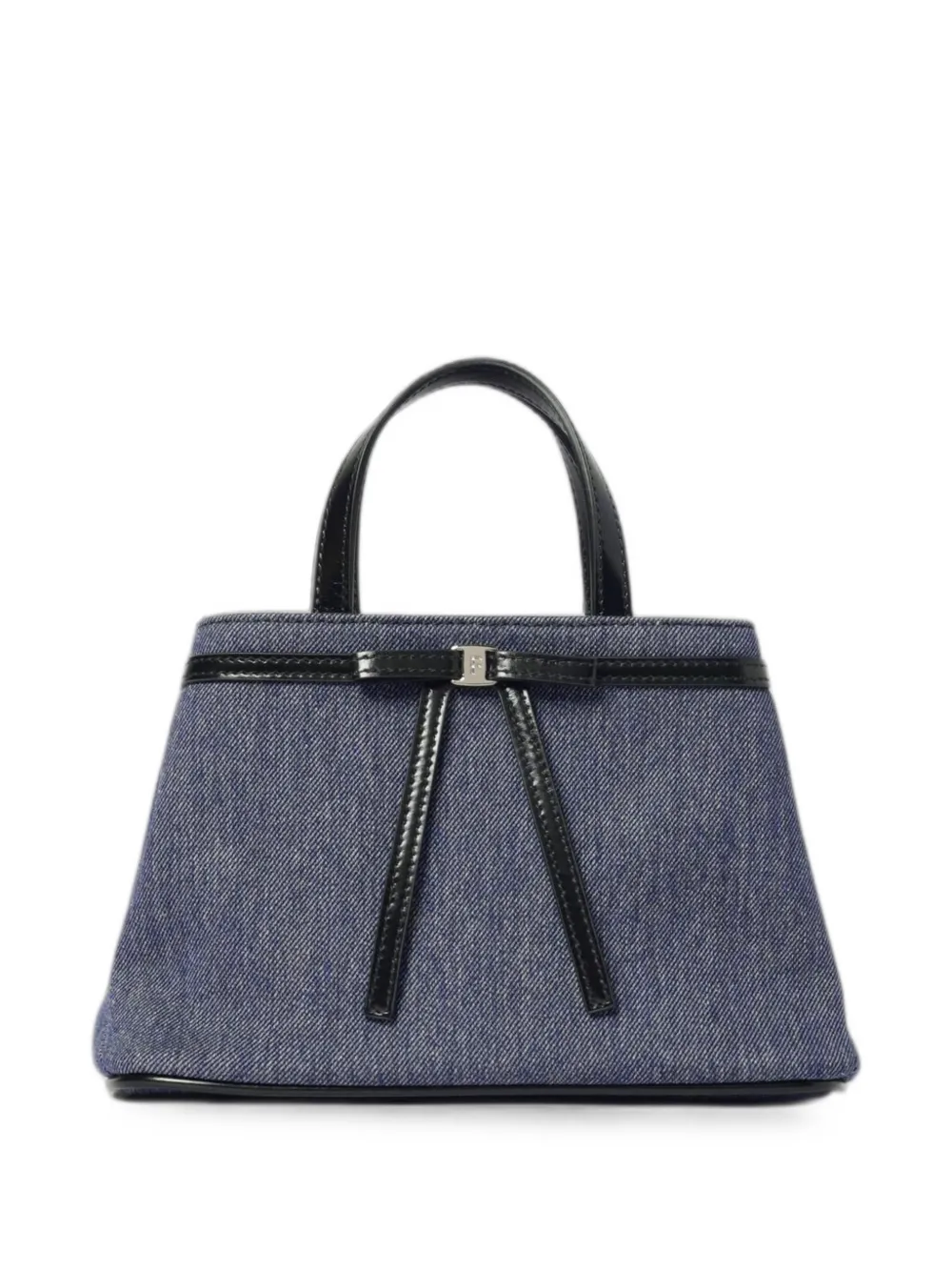 Ferragamo bow-detail denim shoulder bag - Blu