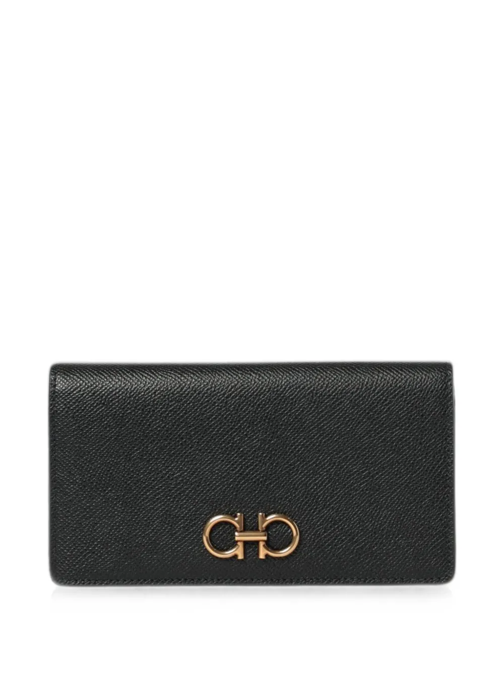 Ferragamo Gancini grained leather wallet - Nero