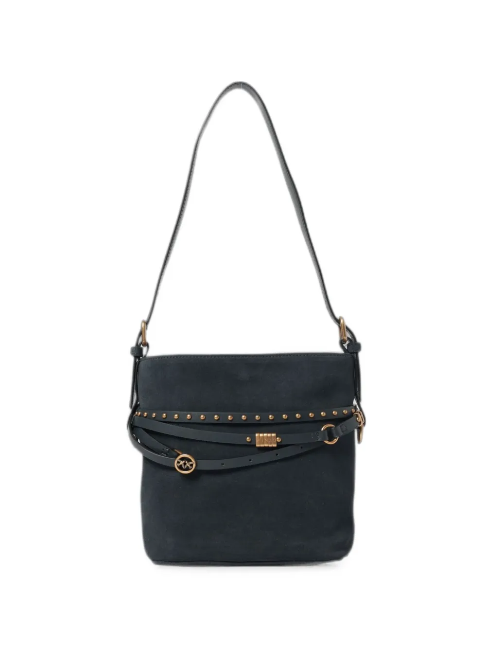 PINKO studded belted shoulder bag - Grau
