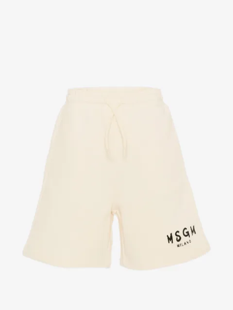 MSGM Kids bermudas con cordones en la pretina y logo estampado