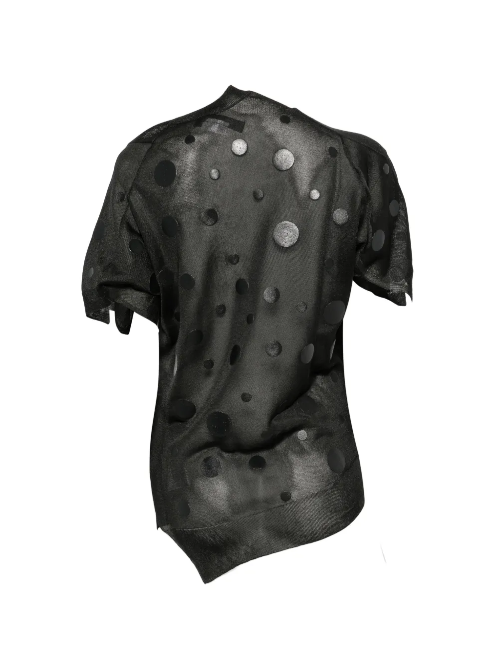 Junya Watanabe Asymmetrisch T-shirt met stippen Zwart