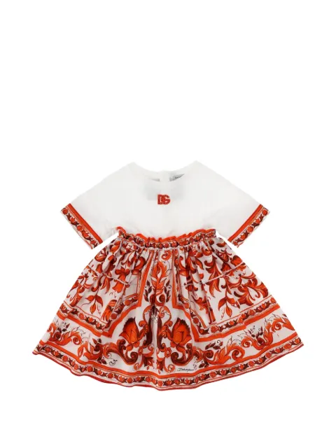 Dolce & Gabbana Kids Majolica-print mix material dress