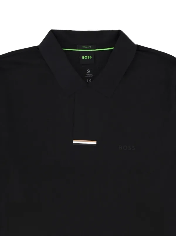 BOSS GREEN HUGO BOSS logo-print short-sleeve Polo Shirt | Black