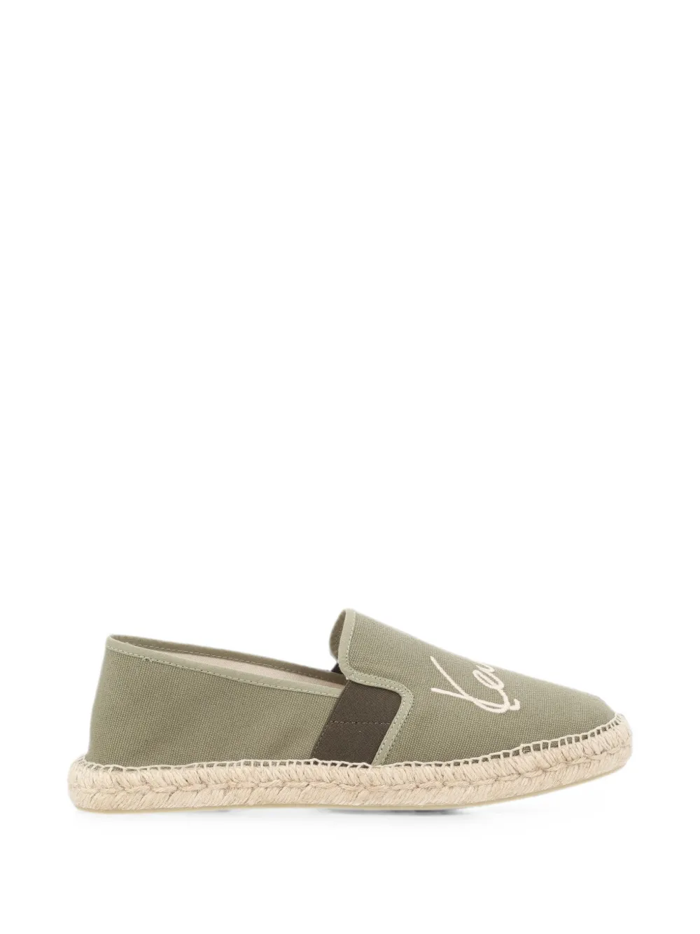Kenzo logo-embroidered canvas espadrilles - Verde