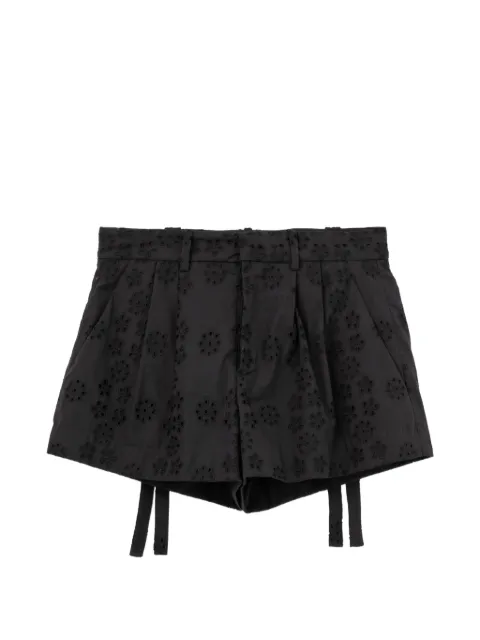 Sandy Liang shorts con bordado inglés