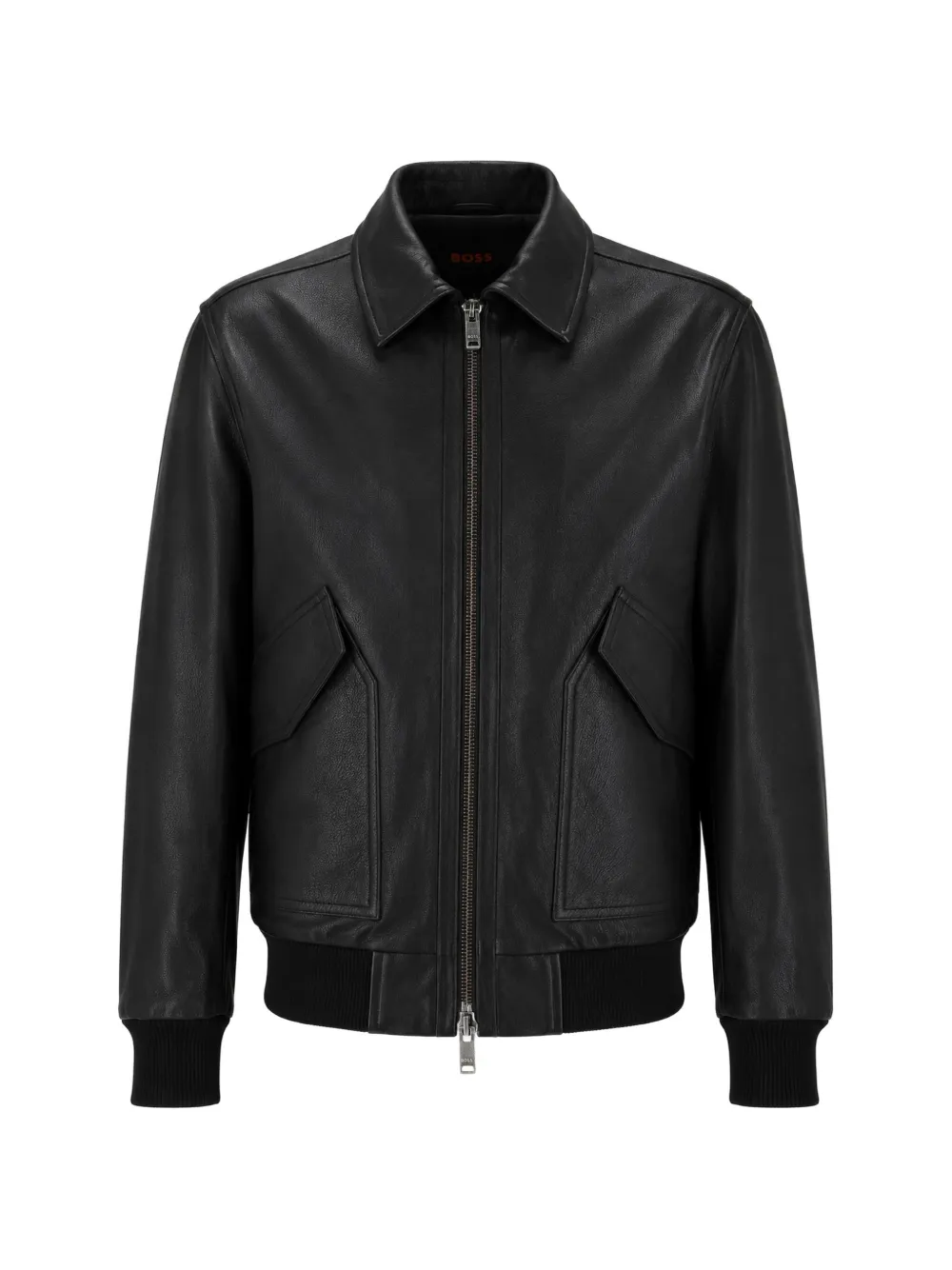 BOSS leather bomber jacket - Nero
