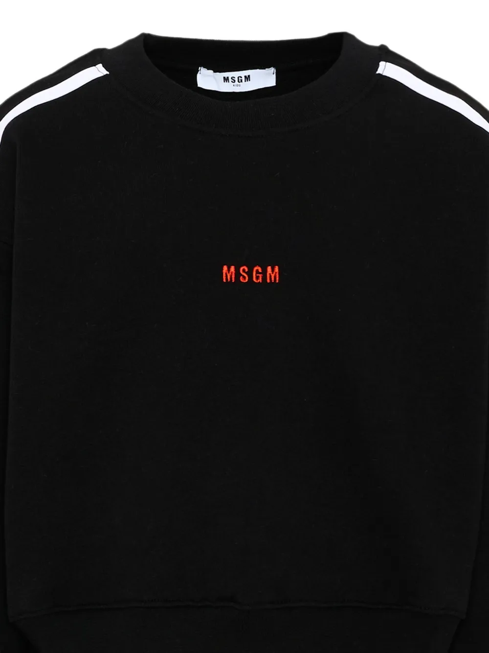 MSGM Kids Trui met geborduurd logo en zijstreep Zwart