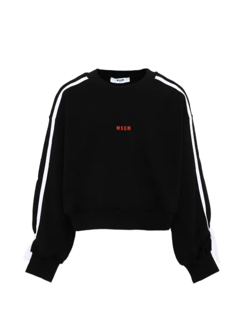 MSGM Kids logo-embroidered side-stripe sweater