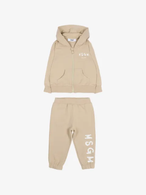 MSGM Kids logo-print zip-up tracksuit