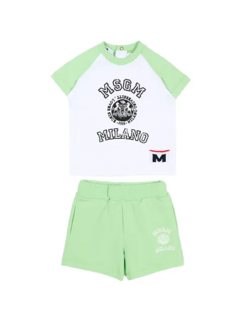 MSGM Kids logo-print raglan-sleeve shorts set