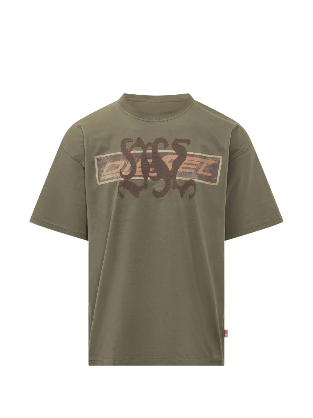 Diesel T-shirt with graphic-print and patches - Verde