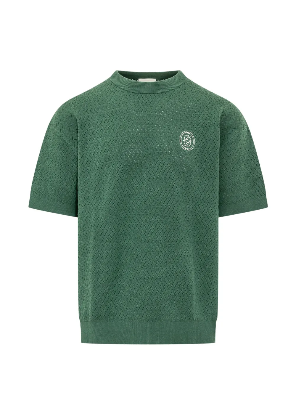 Drôle De Monsieur Funny Openwork logo-embroidered T-shirt - Grün