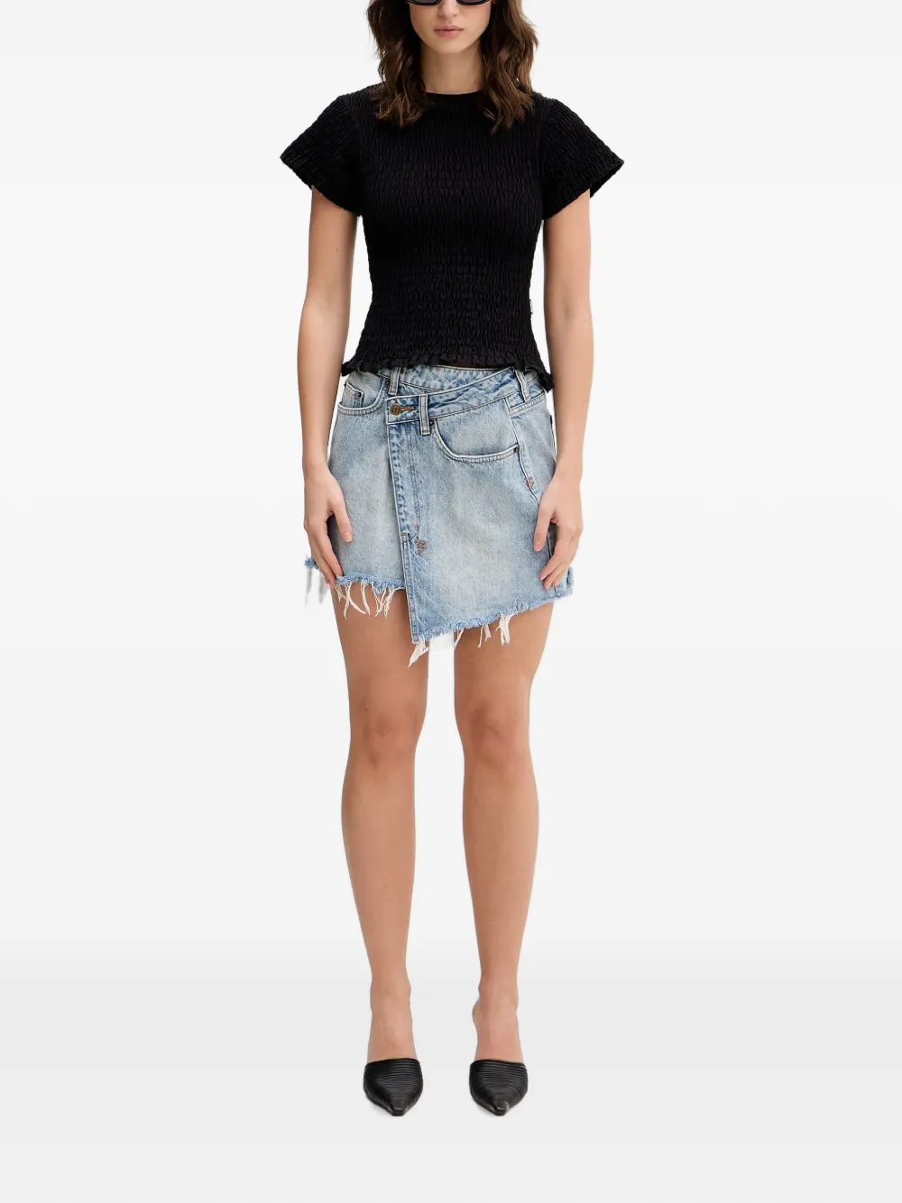VETEMENTS T-shirt met ruches Zwart